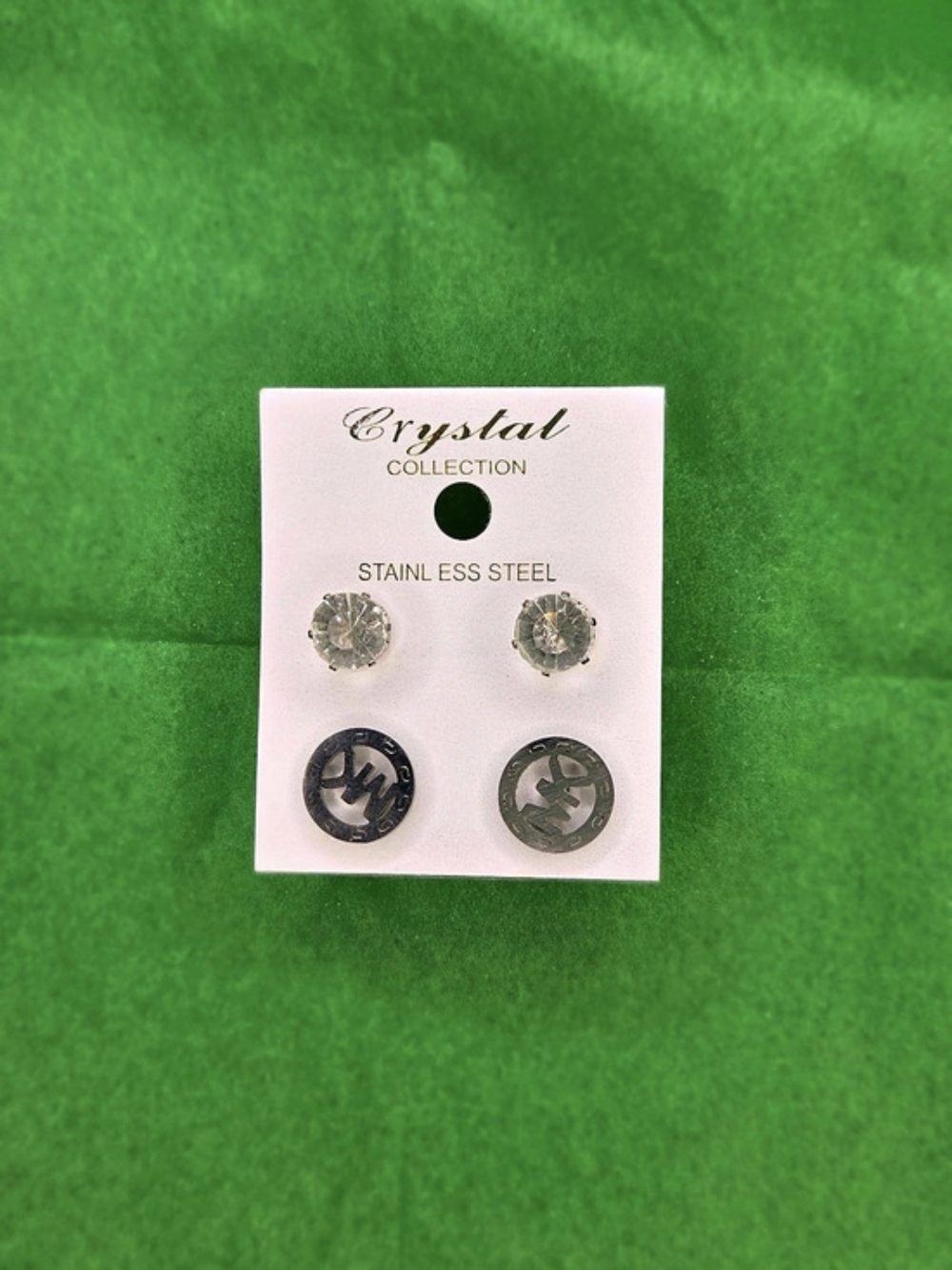Crystal Collection Crystal Stud Earrings in Silver  NWT